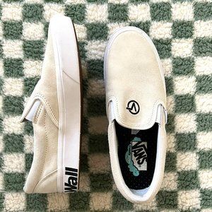 Vans Distort white suede slip-on shoes with Comfycush soles